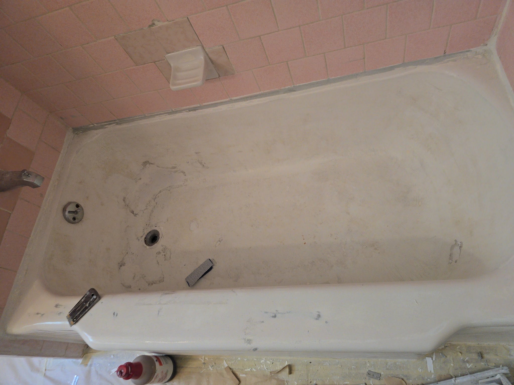 Bathtub Enclosure Refinishing before and after - Before